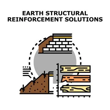 Earth structural reinforcement solutions concept vector illustration Stock Illustration