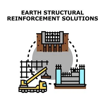 Earth structural reinforcement solutions concept illustration Stock Illustration