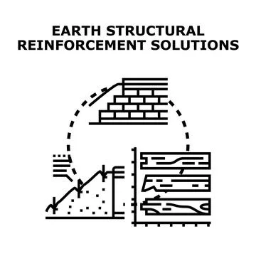 Earth structural reinforcement solutions concept vector illustration Stock Illustration