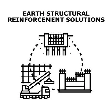 Earth structural reinforcement solutions concept illustration Stock Illustration