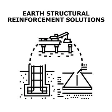 Earth structural reinforcement solutions engineering concept Stock Illustration