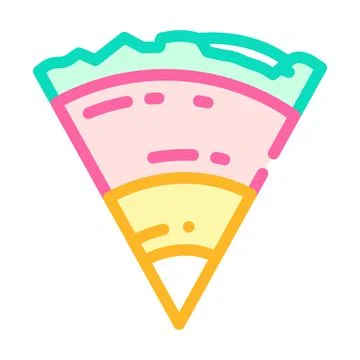 Earth structure color icon vector illustration flat 스톡 일러스트