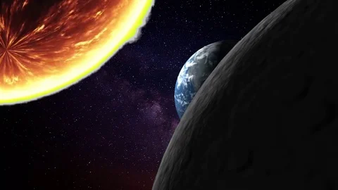 Earth sun and moon Stock Footage 86233502