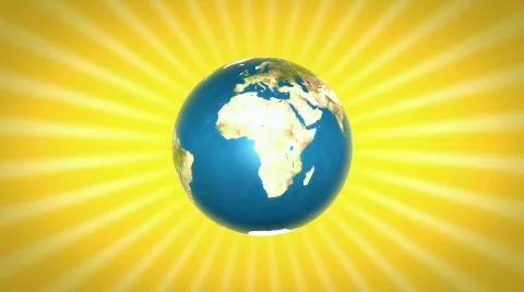 Earth Sun Rays Orange Loopable  HD1080 Stockbeeldmateriaal 703352