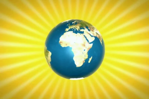 Earth Sun Rays Orange Loopable  NTSC Video stock 703354