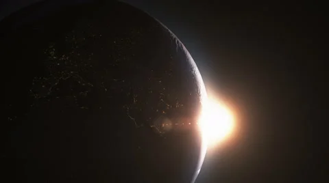 Earth sunrise from space Stock Footage 41490724