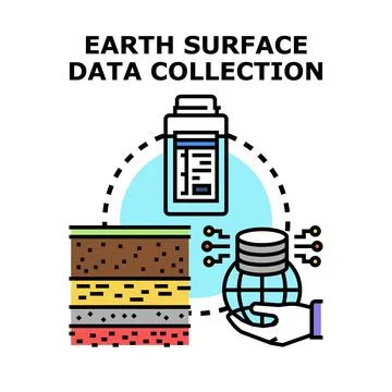 Earth surface data collecting for environmental information 스톡 일러스트