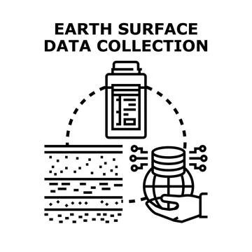 Earth surface data collecting for environmental information Иллюстрация