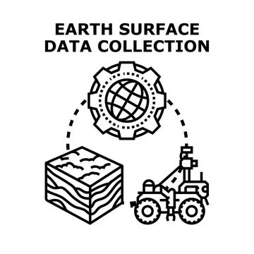 Earth surface data collecting using remote sensing equipment 스톡 일러스트
