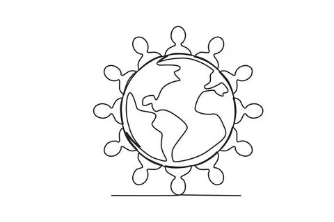 Earth is surrounded by people Stock Illustration