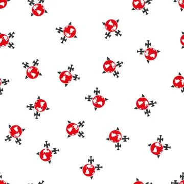 Earth Swords Flat Vector Seamless Pattern Illustrazione stock