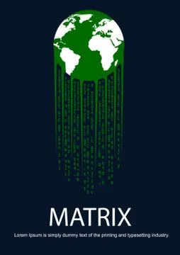 Earth with tail in the form of matrix Stock Illustration