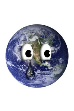 Earth With A Teardrop Stock Illustration