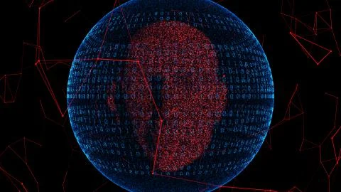 Earth technology and artificial intelligence, data transmission and procedures 스톡 일러스트