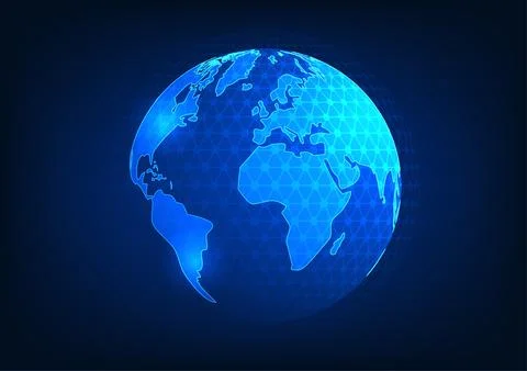 Earth technology background Refers to the Internet network system that cove.. 스톡 일러스트