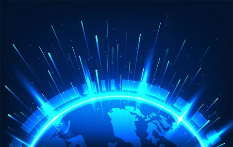 Earth technology background technology is all over the world as a communica.. 스톡 일러스트