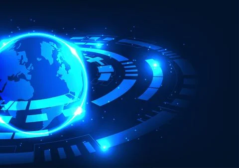 Earth technology background The technology invented by humans is a communic.. Stockillustratie