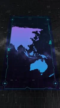 Earth Technology HUD UI Map Stock Illustration