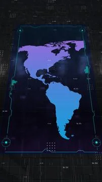 Earth Technology HUD UI Map Stock Illustration