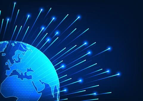 Earth technology with projected lasers The concept of big data transmission.. イラスト素材