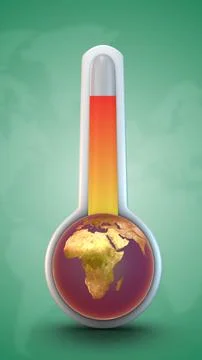 Earth Temperature Rising Due To Climate Change Stock Illustration