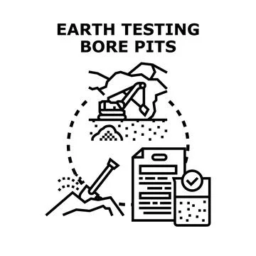 Earth testing bore pits vector illustration concept Stock Illustration