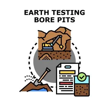 Earth testing bore pits vector illustration concept Stock Illustration