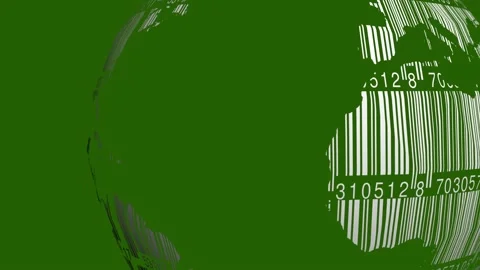 Earth in the texture of a commodity white barcode on a green background. Stock Footage 166780138