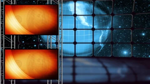 Earth Theme Virtual Set Loop Stock Footage