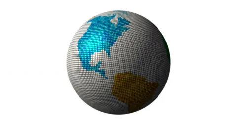 Earth tile globe rotating loop Stock Footage 191140461
