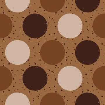 Earth tone polka dots vector repeat pattern design Stock Illustration
