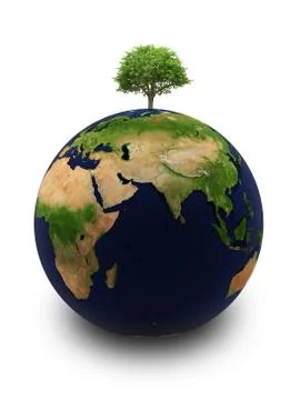 Earth with a tree Stock Illustration