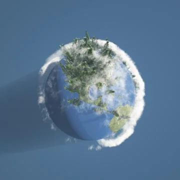 Earth with trees and clouds Stock Illustration
