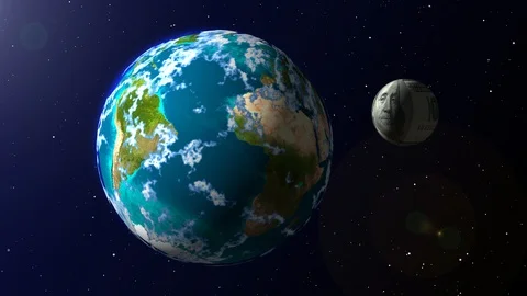 Earth turn into one dollar sphere 库存影片 112112870