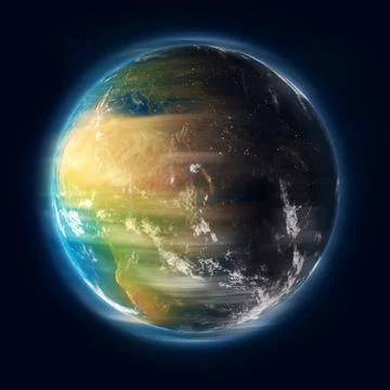 Earth Turning Stock Illustration