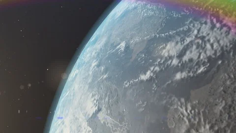 Earth turning viewed from space Stock Footage 98292344