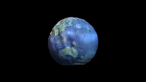 Earth-type Planet in Cosmic Expanse Beyond the Stars isolated on black backgroun Stock Footage 265448445