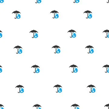 Earth Umbrella Flat Vector Seamless Pattern 스톡 일러스트