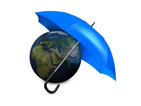 Earth umbrella 스톡 일러스트