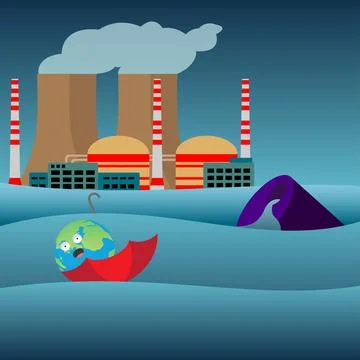 Earth umbrella Stock Illustration