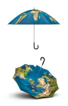 Earth umbrellas Stock-Illustration