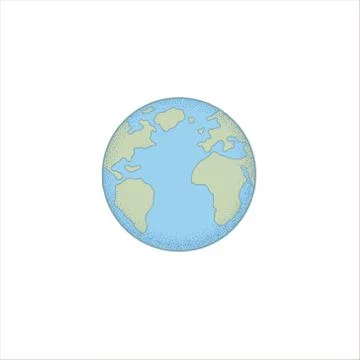 Earth. Vector drawing of the globe. Colour illustration by hand Stock Illustration