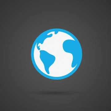 Earth vector icon on black  background. Stock Illustration