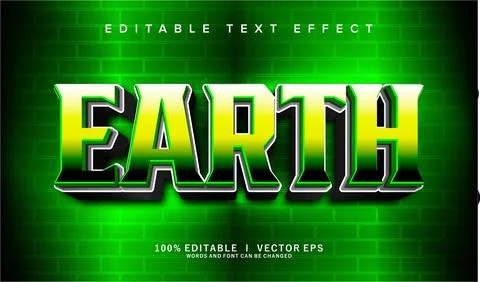 Earth vector text effect with modern style design Stock Illustration