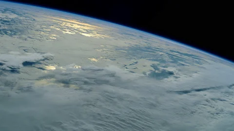 Earth View With Cloud Formations From The International Space Station In Orbit Stock Footage 195438896