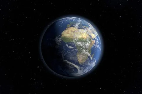 Earth view An image of an Earth view from space. 3D Graphic with high deta... Stock Photos
