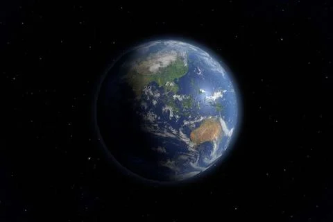 Earth view An image of an Earth view from space. 3D Graphic with high deta... Stock Photos
