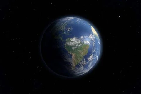 Earth view An image of an Earth view from space. 3D Graphic with high deta... Stock Photos