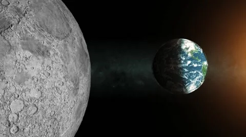 Earth view from the Moon orbit in the open space Stock Footage 41163209