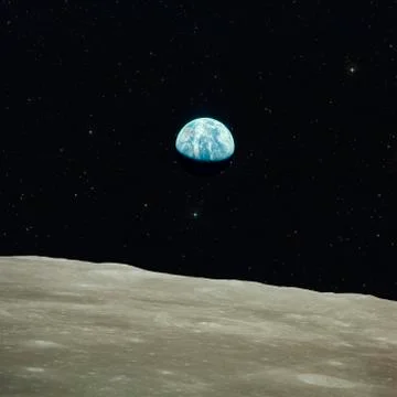 Earth view from moon. Stock Photos